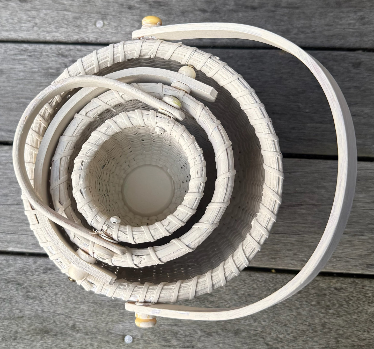 The Perfect Painted Extra Small White Lightship Basket