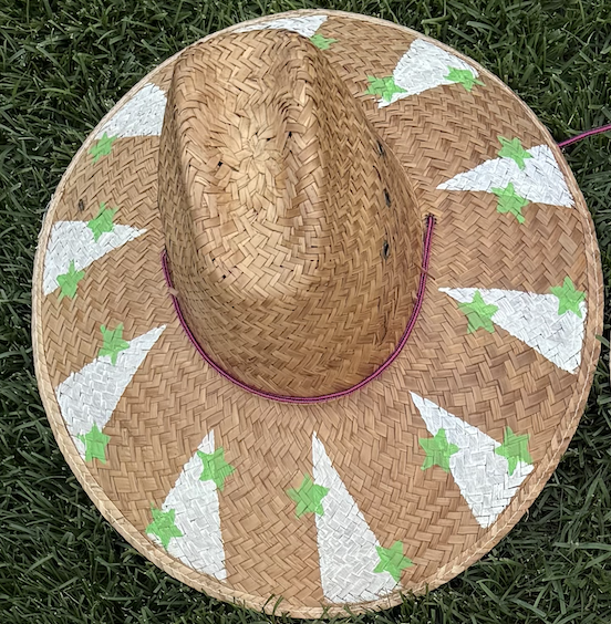 The Perfect Painted Green Star and Triangle Lifeguard Hat