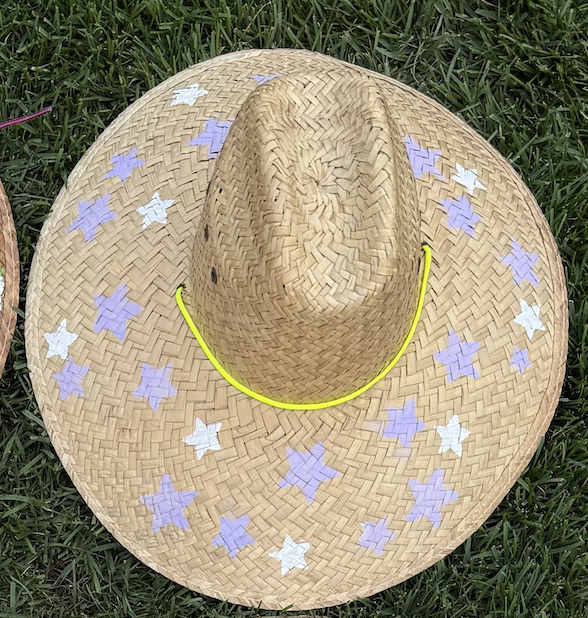 The Perfect Painted Purple and White Star Lifeguard Hat
