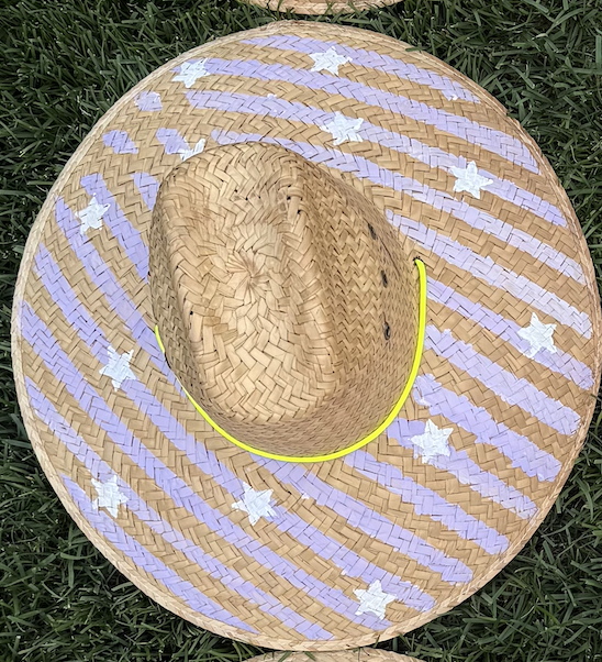 The Perfect Painted Purple Star Stripe Lifeguard Hat