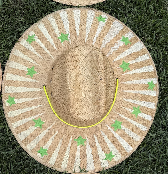 The Perfect Painted Green Star and Stripe Lifeguard Hat