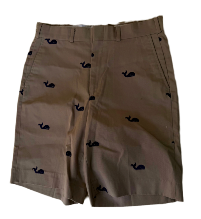 Vintage Khaki and Navy Whale Bermudas