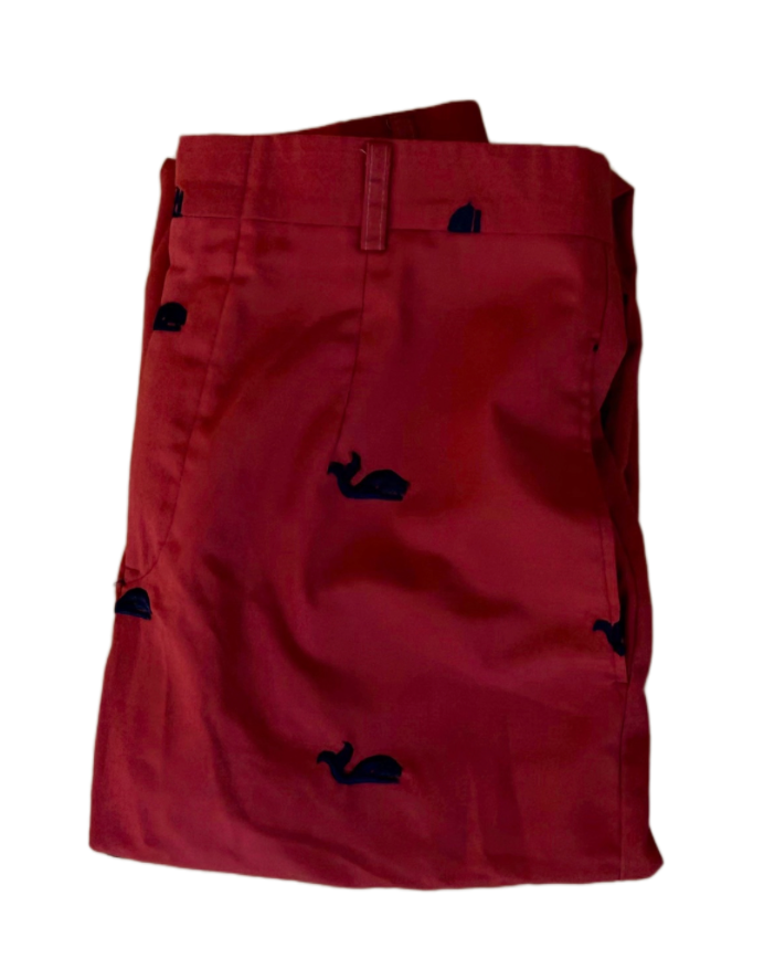 Vintage Nan Red and Navy Whale Pants