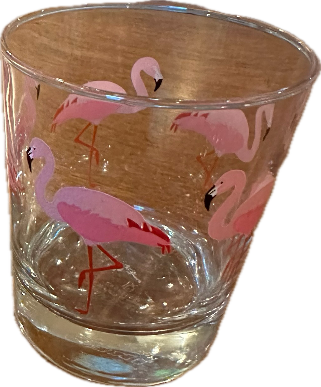 Handpainted Flamingo Lowball Set (Set of 4)