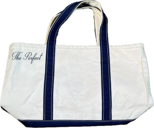 The Perfect Medium Navy and White Tote