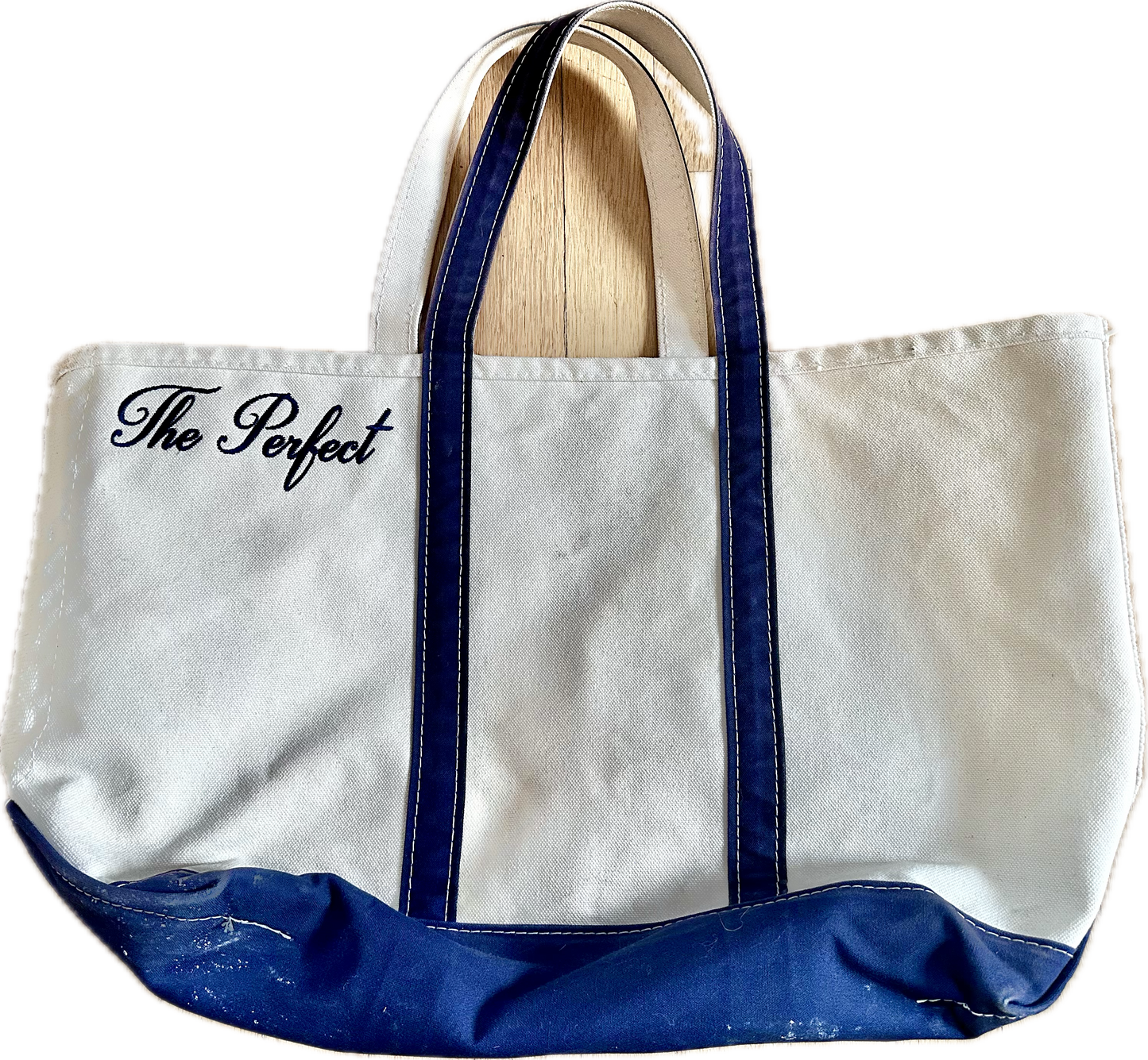 The Perfect Large Navy and White Tote