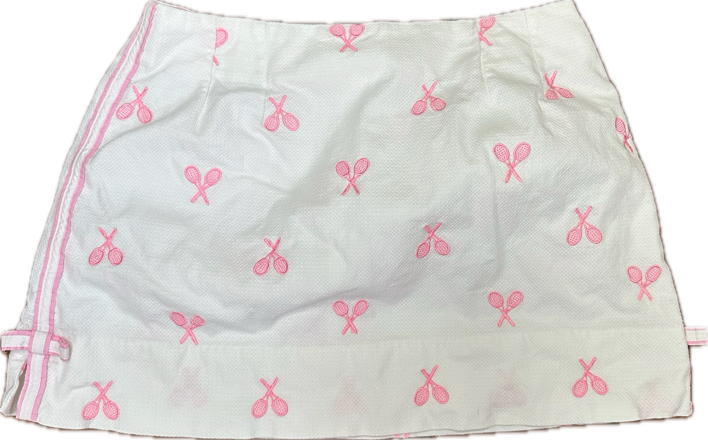The Perfect Vintage Lilly Pulitzer Tennis Skirt with Embroidered Pink Racquets