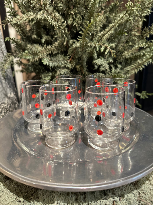 Antique Polka Dot Shot Glasses
