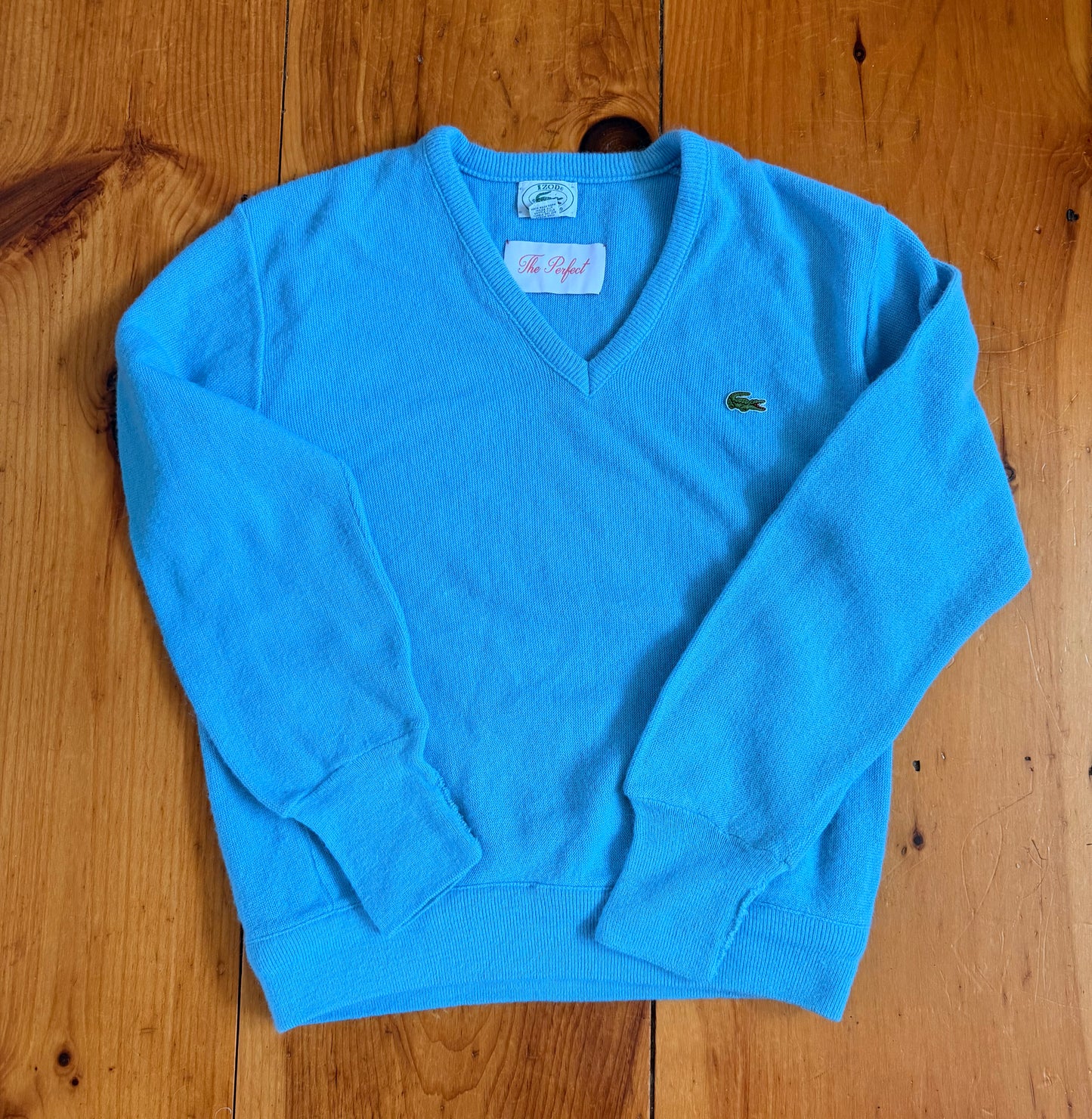 80s Lacoste Aqua Vneck Sweater