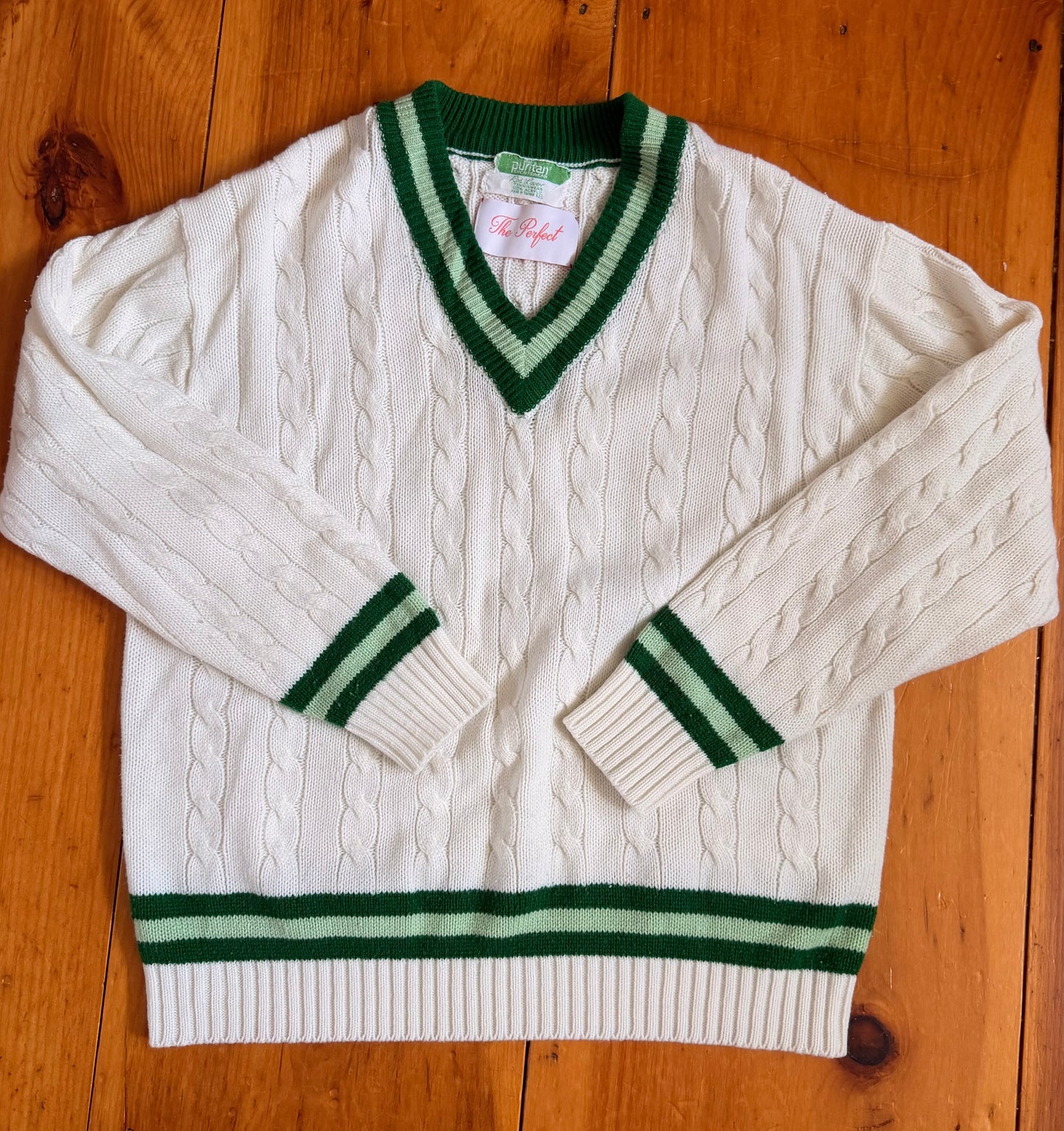 80s Rod Laver Tipped Tennis Sweater