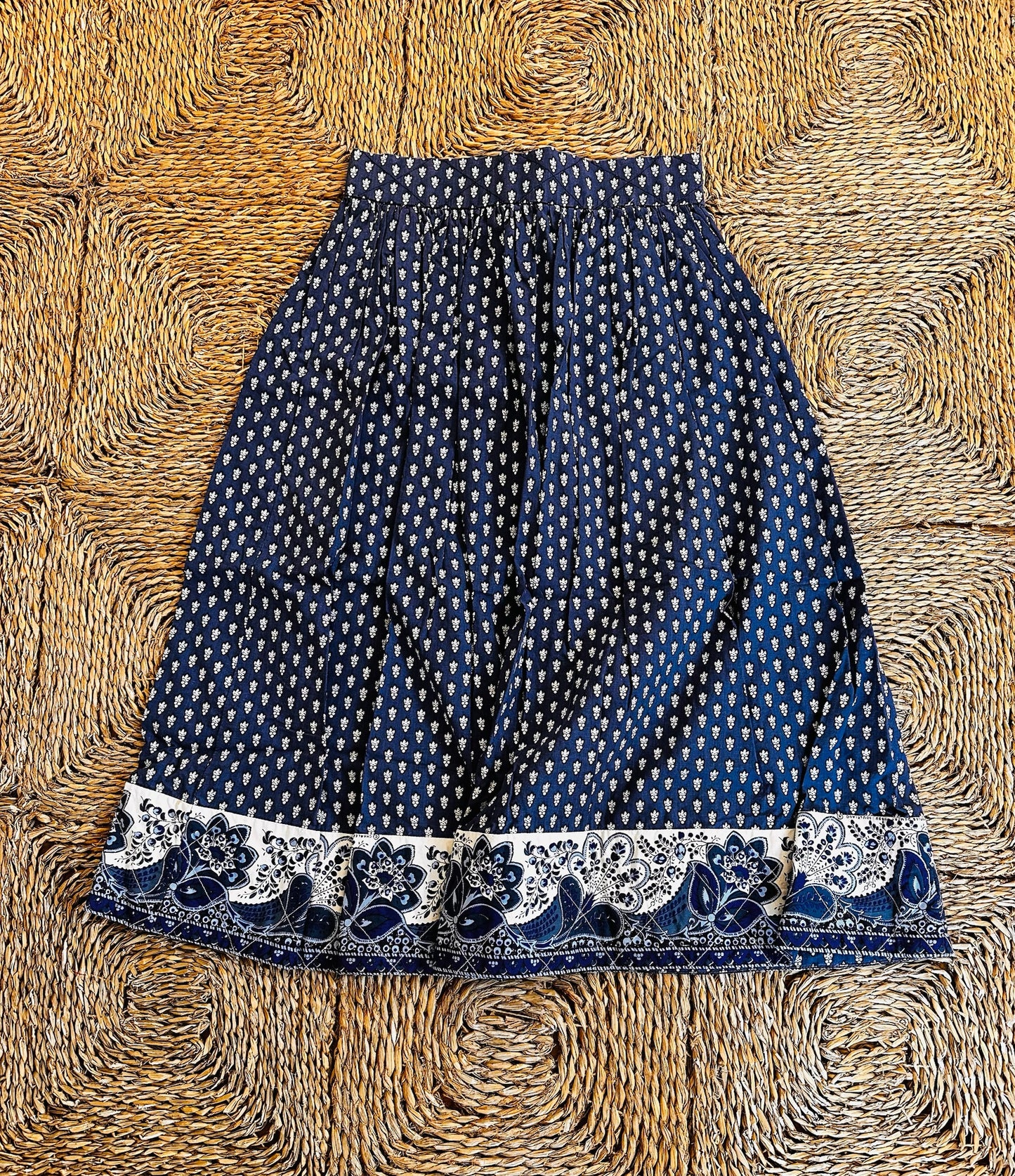Pierre Deux Midi Skirt with Quilted Boarder