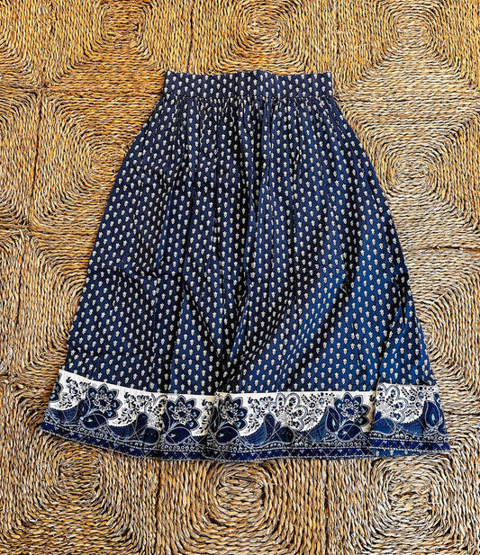 Pierre Deux Midi Skirt with Quilted Boarder