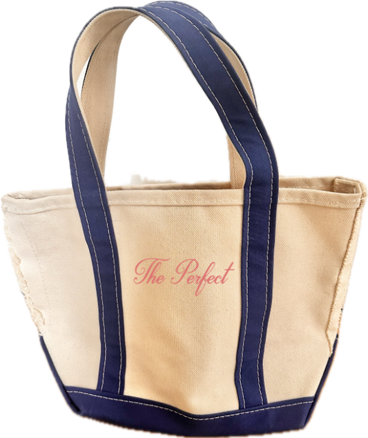 The Perfect Mini Cobalt and White Tote
