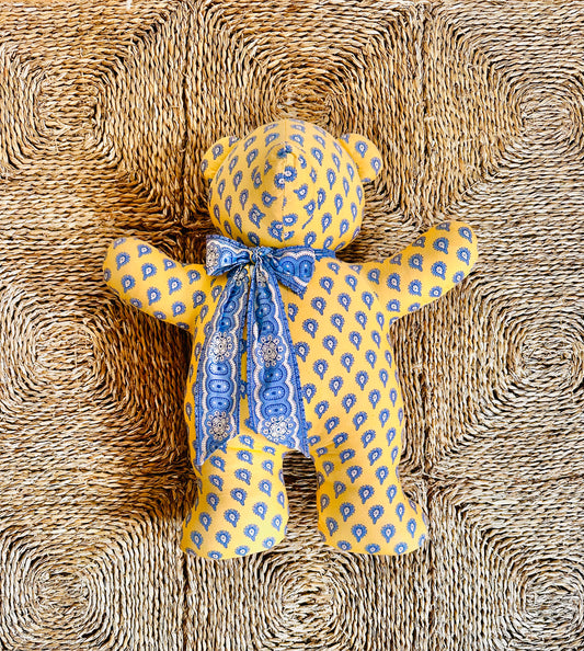 Pierre Deux Handmade Stuffed Yellow Teddy Bear