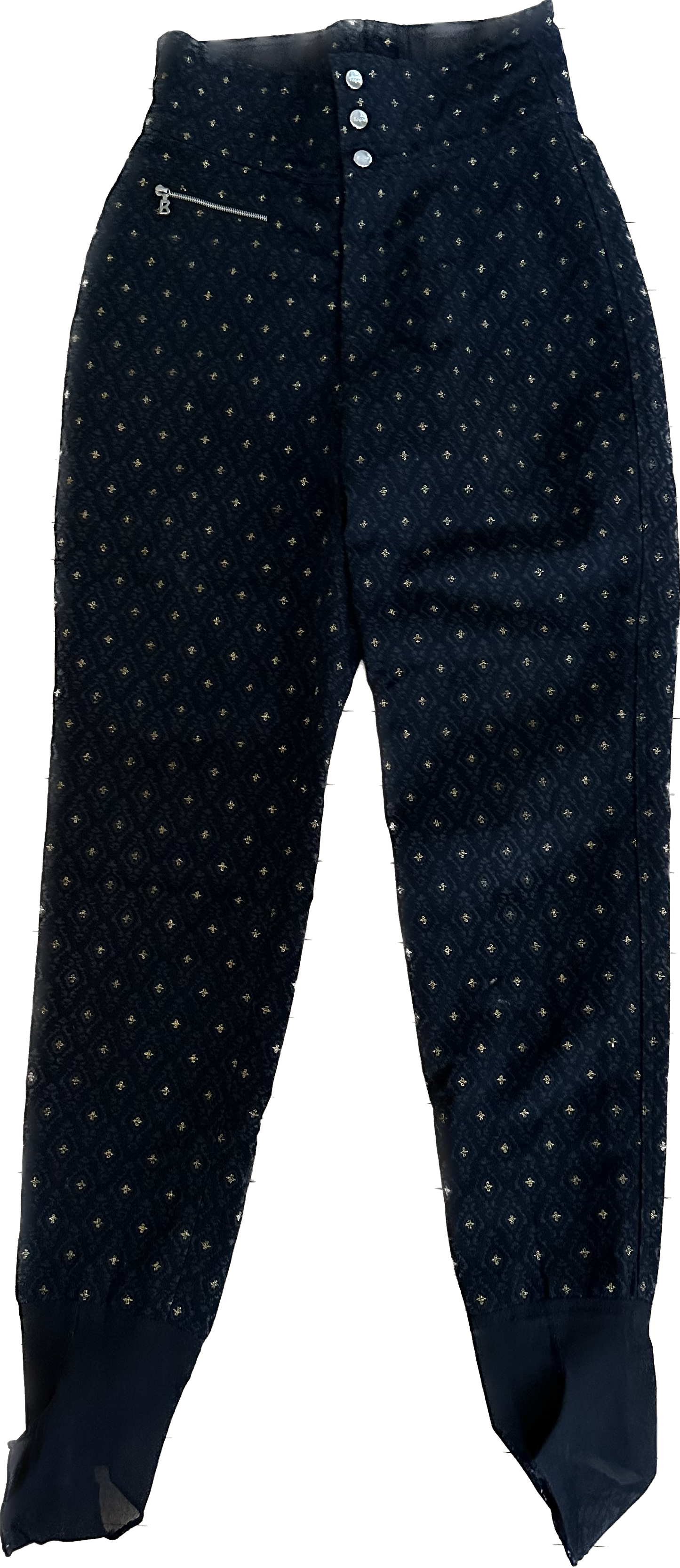 Vintage Bogner Metallic Jacquard Stirrup Ski Pants