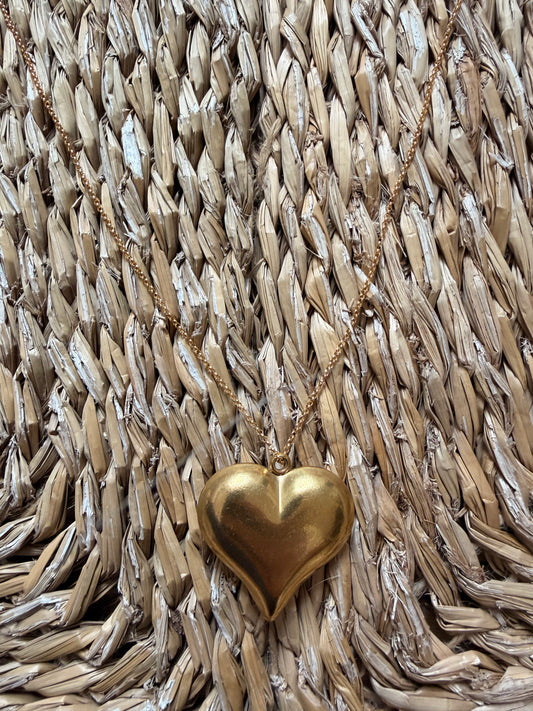 Paris Marche aux Puces Brass Heart Pendant
