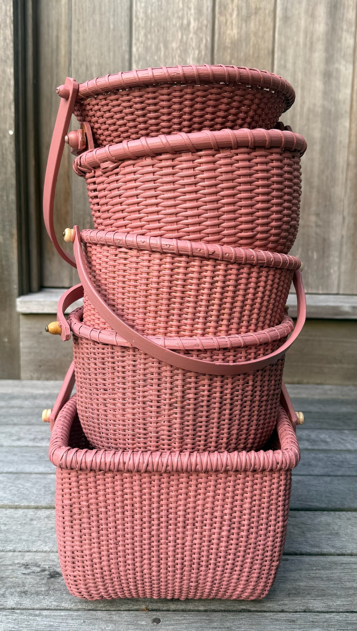 The Perfect Painted Medium Nantucket Red Lightship Basket 1