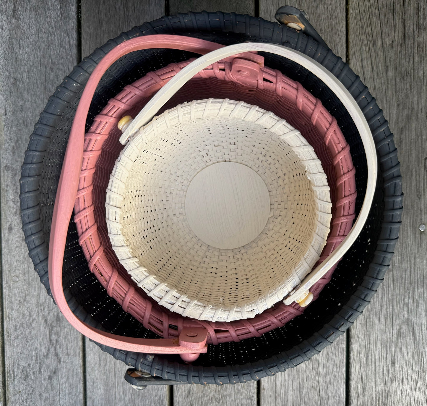 The Perfect Painted Medium Nantucket Red Lightship Basket 3