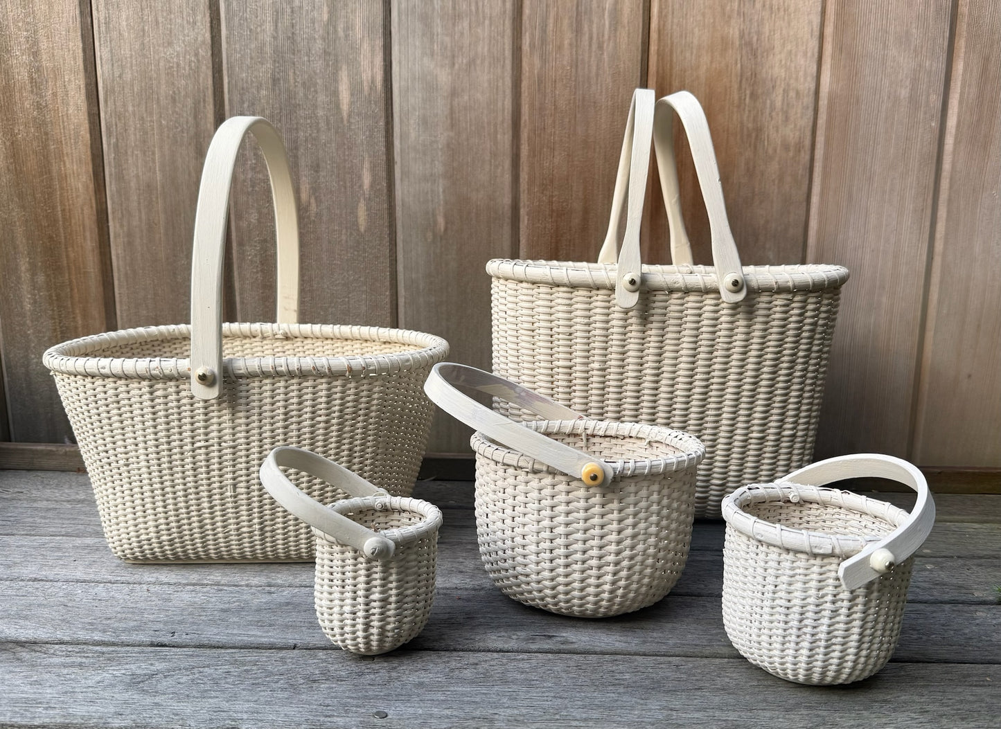The Perfect Painted Extra Small White Lightship Basket