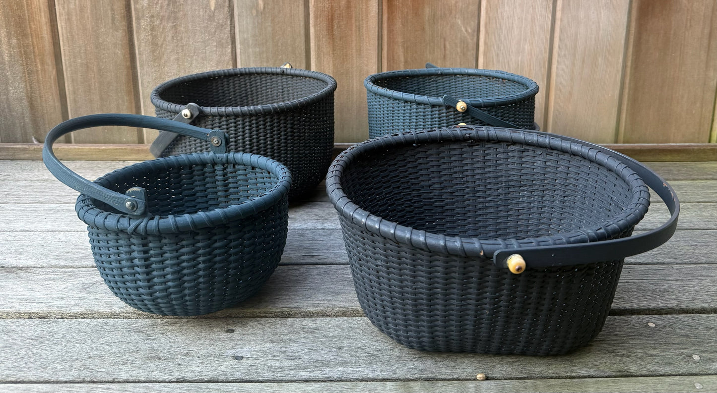 The Perfect Painted Large Oval Charcoal Lightship Basket