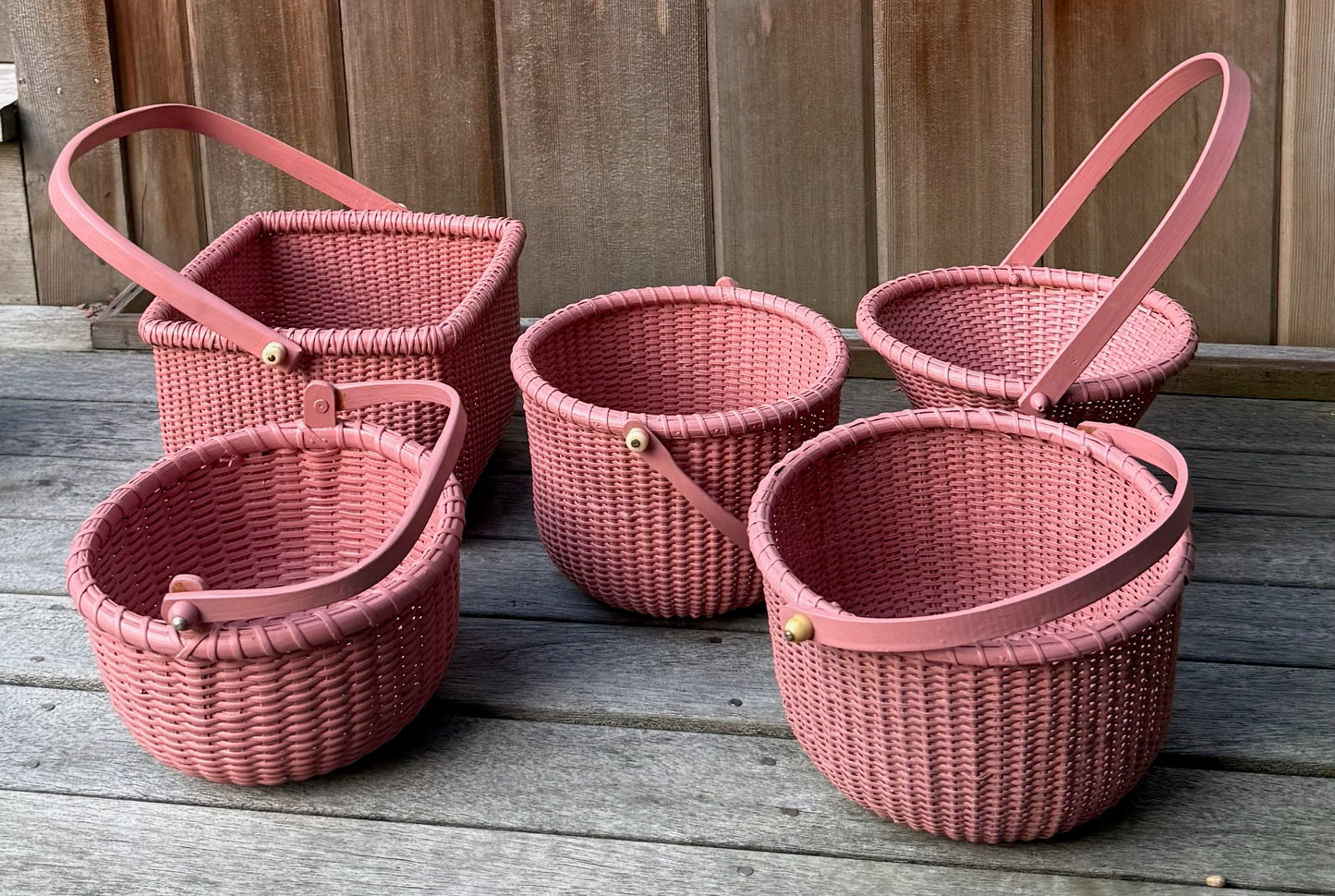The Perfect Painted Medium Nantucket Red Lightship Basket 1
