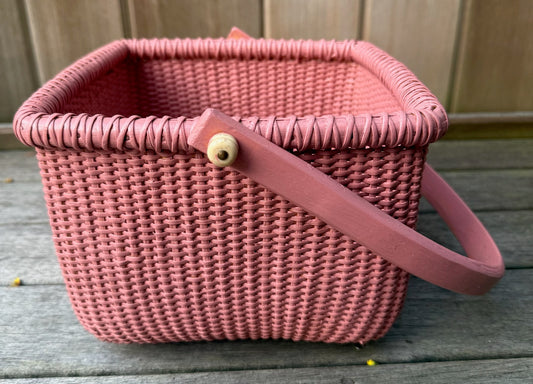 The Perfect Painted Square Nantucket Red Lightship Basket