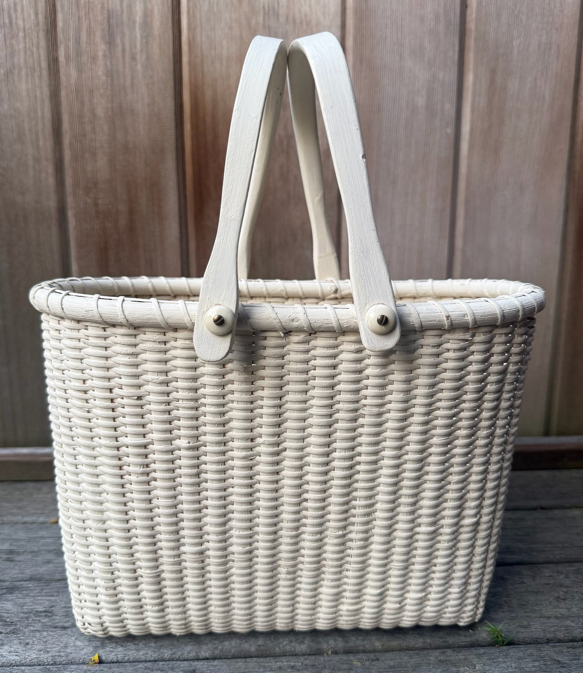 The Perfect Painted Tall White Lightship Basket
