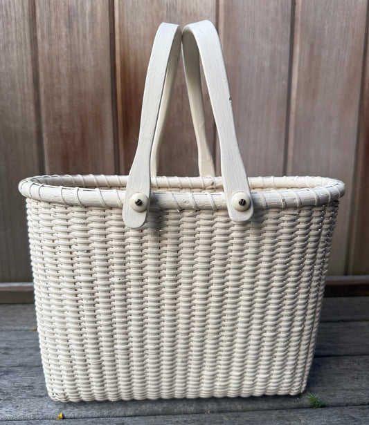 The Perfect Painted Tall White Lightship Basket