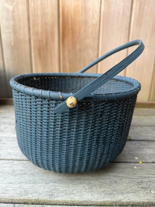The Perfect Painted Large Nantucket Blue Lightship Basket