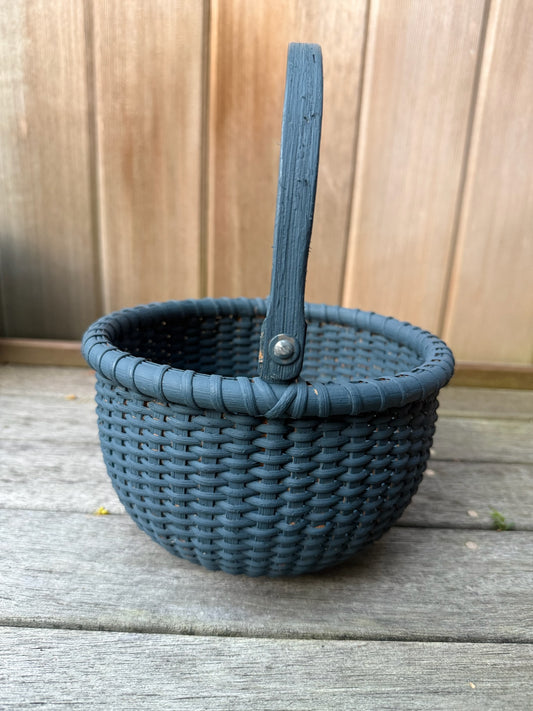 The Perfect Painted Small Nantucket Blue Lightship Basket