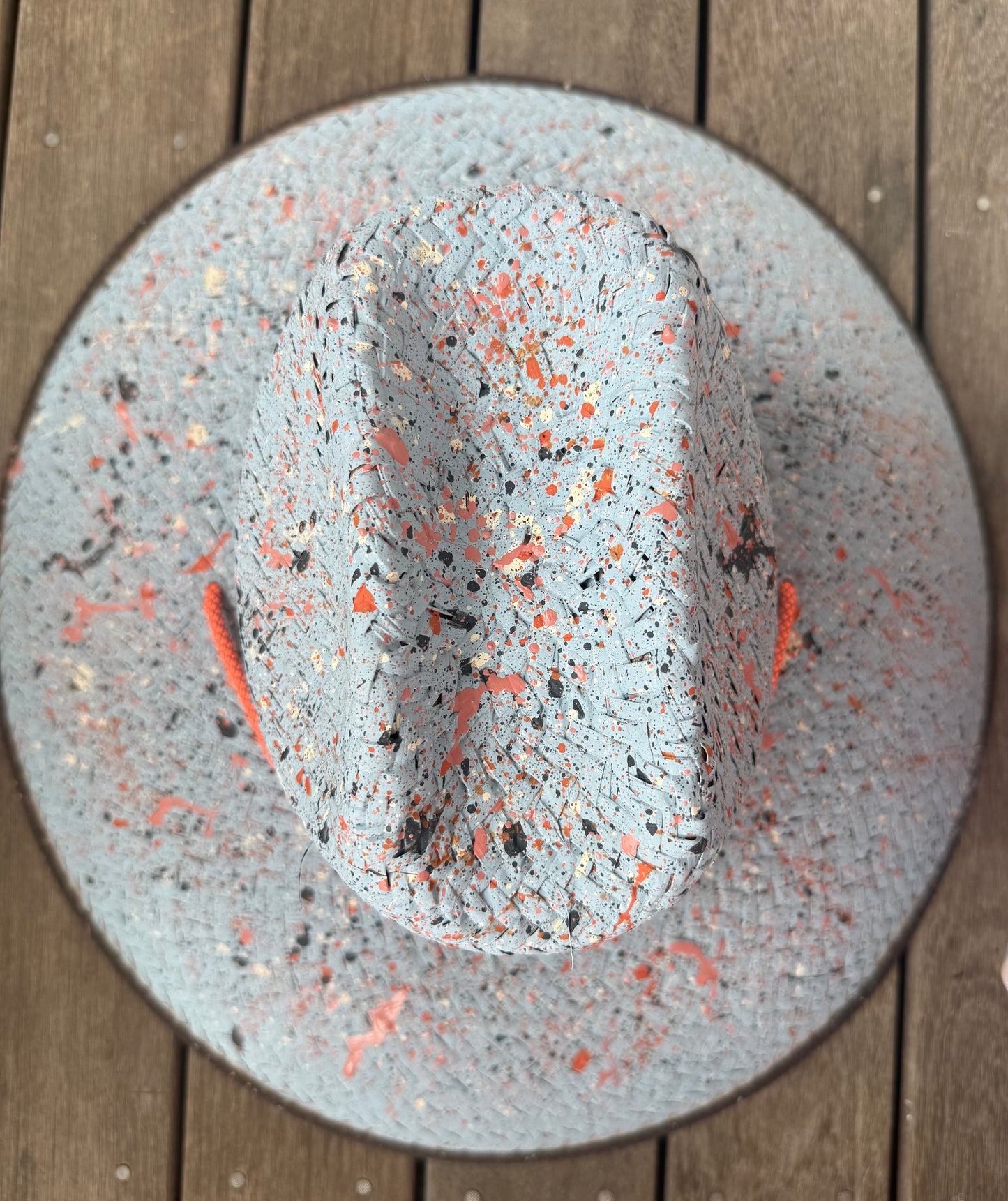 The Perfect Light Blue Splatter-painted Lifeguard Hat 2