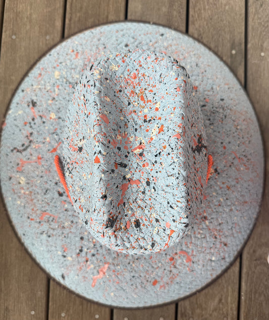 The Perfect Light Blue Splatter-painted Lifeguard Hat 2