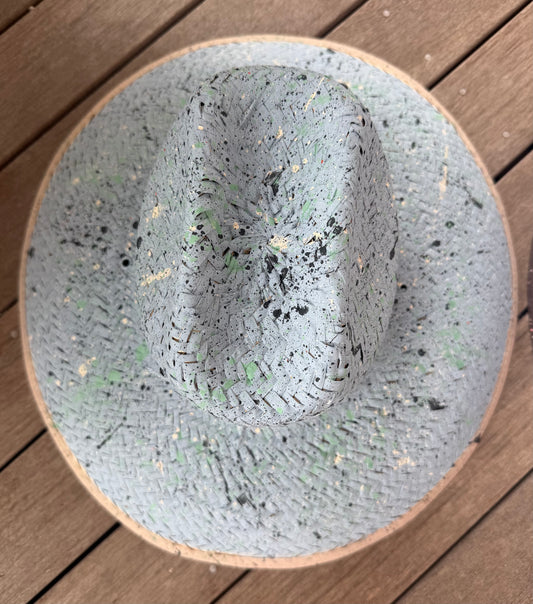 The Perfect Light Blue Splatter-painted Lifeguard Hat