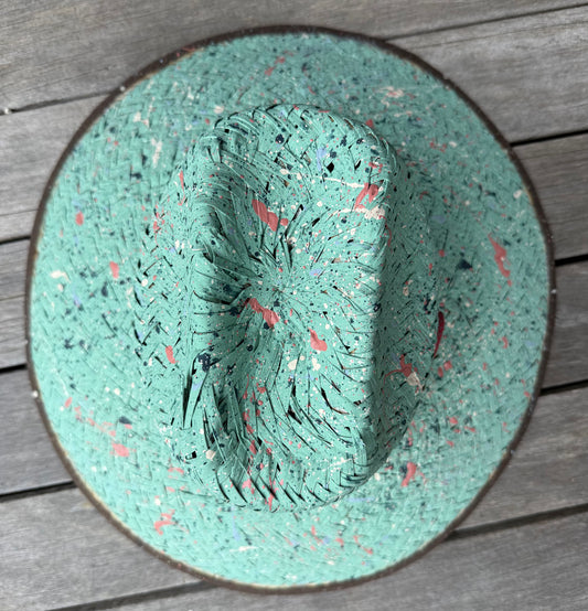 The Perfect Turquoise Splatter-painted Lifeguard Hat