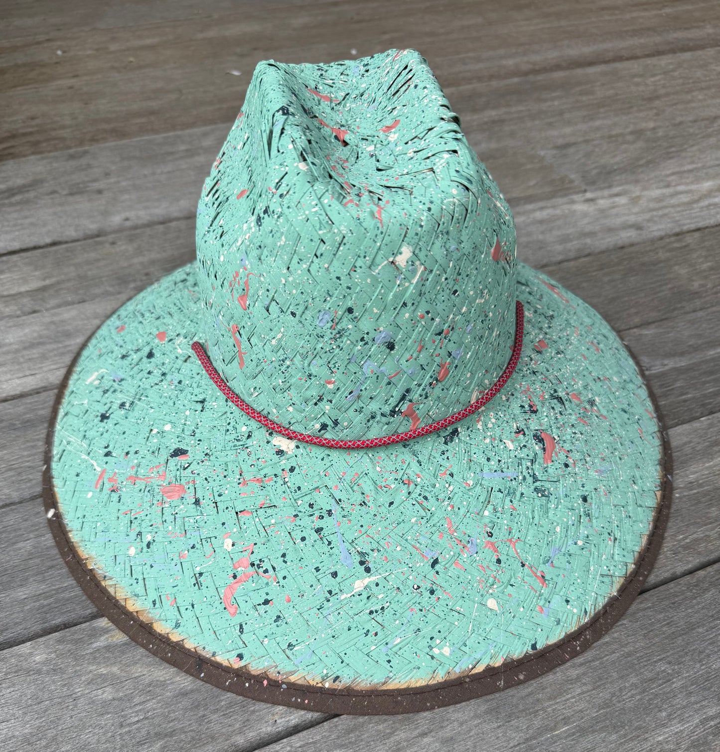 The Perfect Turquoise Splatter-painted Lifeguard Hat