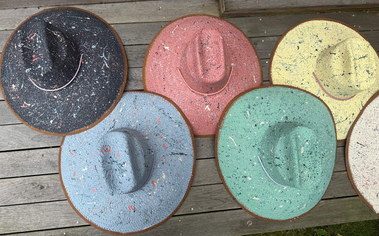 The Perfect Nantucket Red Splatter-painted  Extra-wide Brim Lifeguard Hat 2