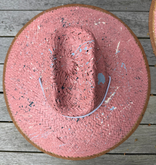 The Perfect Nantucket Red Splatter-painted  Extra-wide Brim Lifeguard Hat 2
