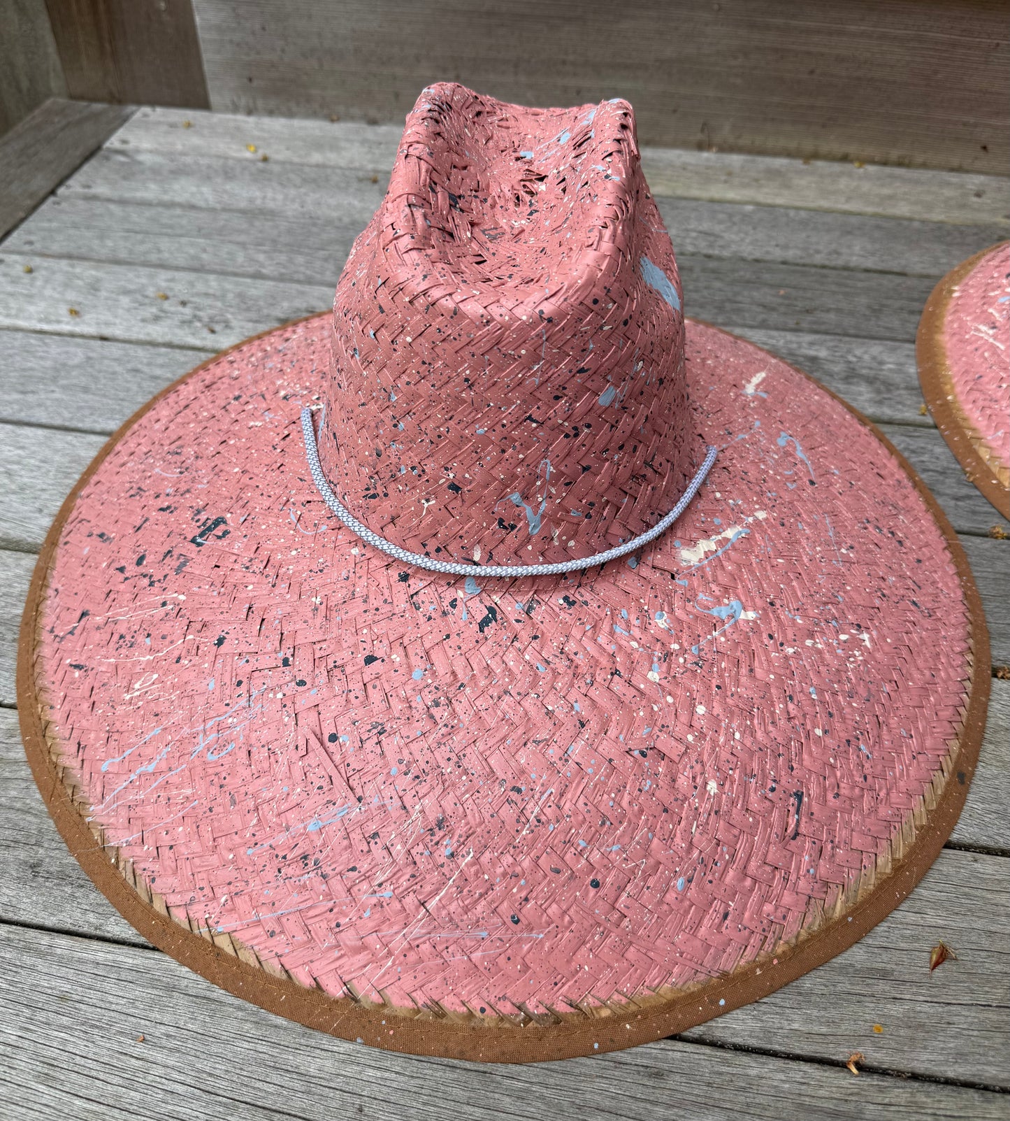 The Perfect Nantucket Red Splatter-painted  Extra-wide Brim Lifeguard Hat 2