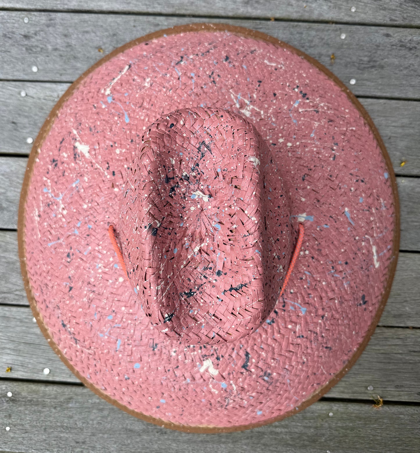 The Perfect Nantucket Red Splatter-painted  Extra-wide Brim Lifeguard Hat