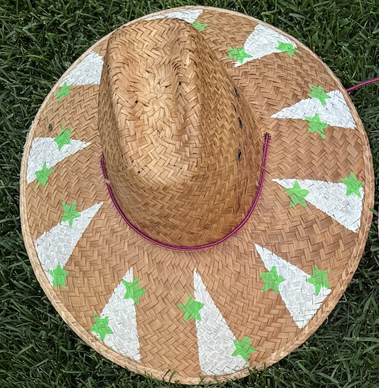 The Perfect Painted Green Star and Triangle Lifeguard Hat