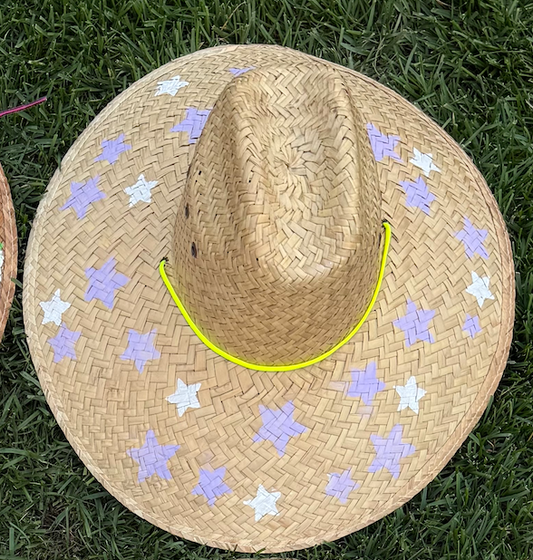 The Perfect Painted Purple and White Star Lifeguard Hat