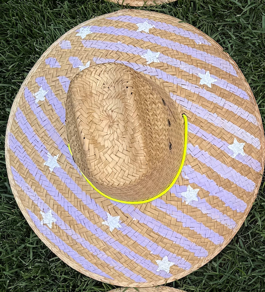 The Perfect Painted Purple Star Stripe Lifeguard Hat