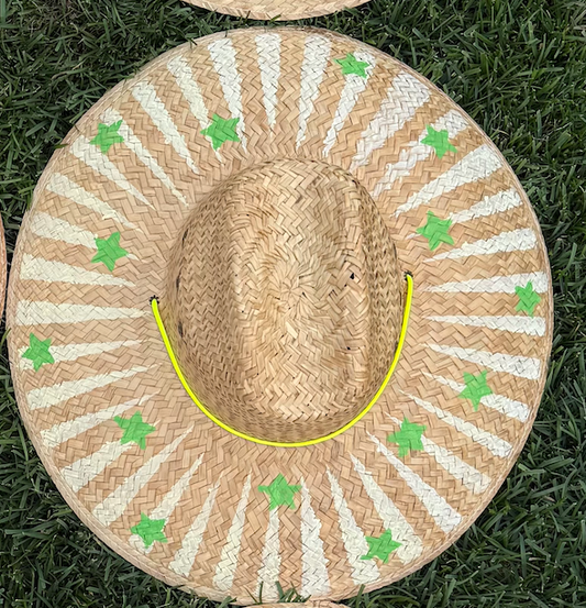 The Perfect Painted Green Star and Stripe Lifeguard Hat