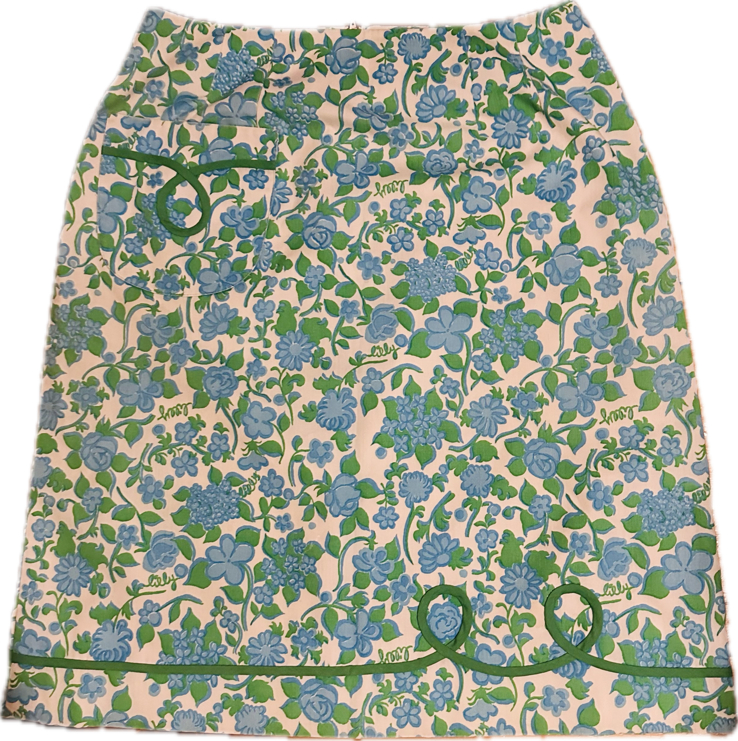 The Perfect Vintage Lily Pulitzer Blue Floral Skirt