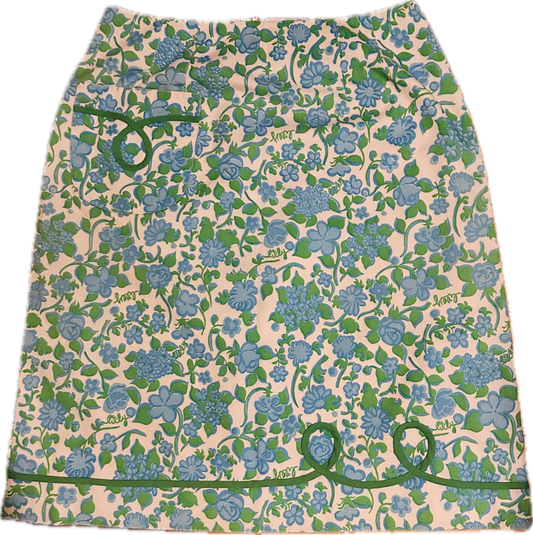 The Perfect Vintage Lily Pulitzer Blue Floral Skirt