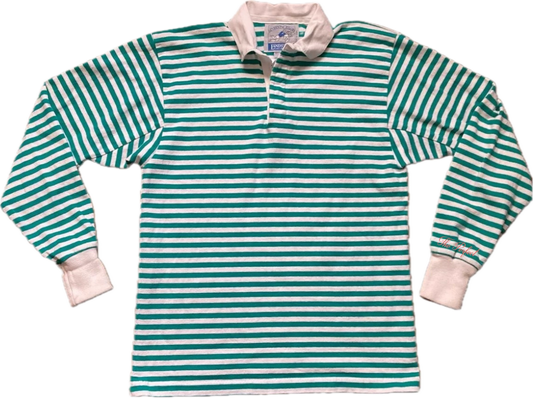 The Perfect Vintage Green Striped Rugby Shirt