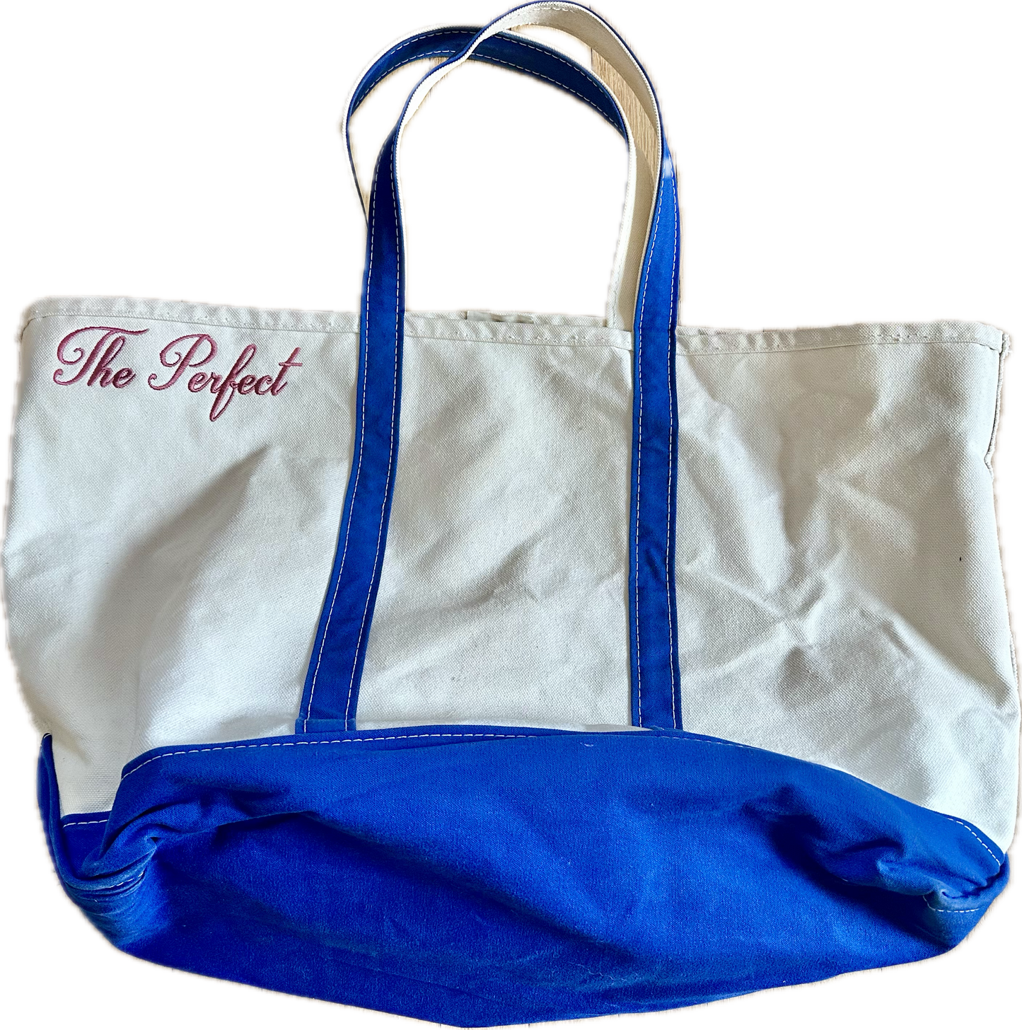 The Perfect Large Cobalt and White Tote