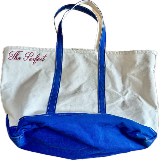 The Perfect Large Cobalt and White Tote