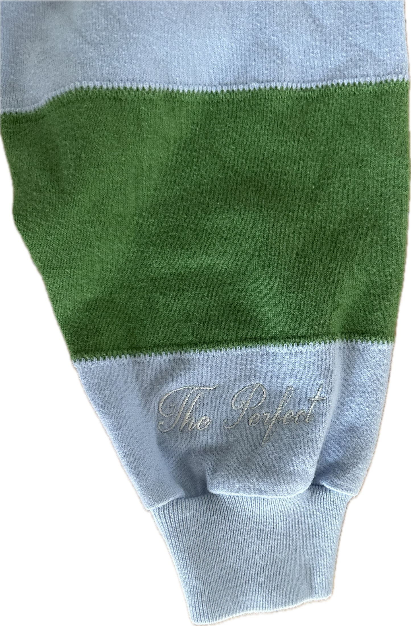 The Perfect Vintage Sky Blue and Green Rugby Shirt