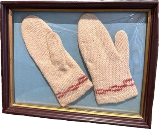 Framed Vintage Children's Mittens